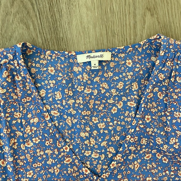 Madewell V-Neck Puff-Sleeve Top in Summer Vines medium floral - Picture 3 of 4